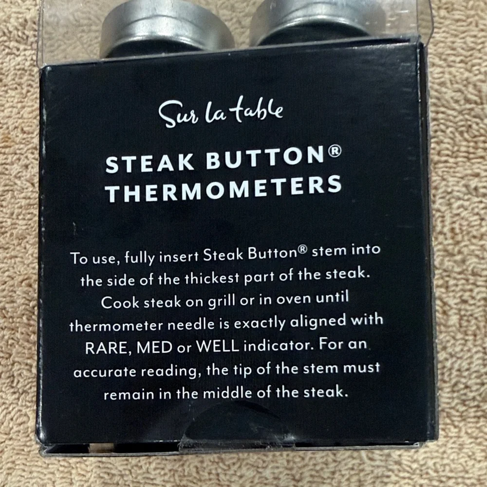 Sur La Table Silver Steak Thermometers Set